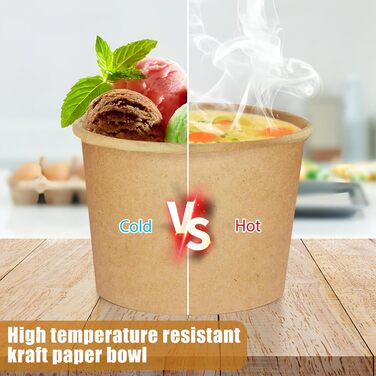 Набір паперові стаканчики для морозива 50 шт. 240 мл BAIFULAI