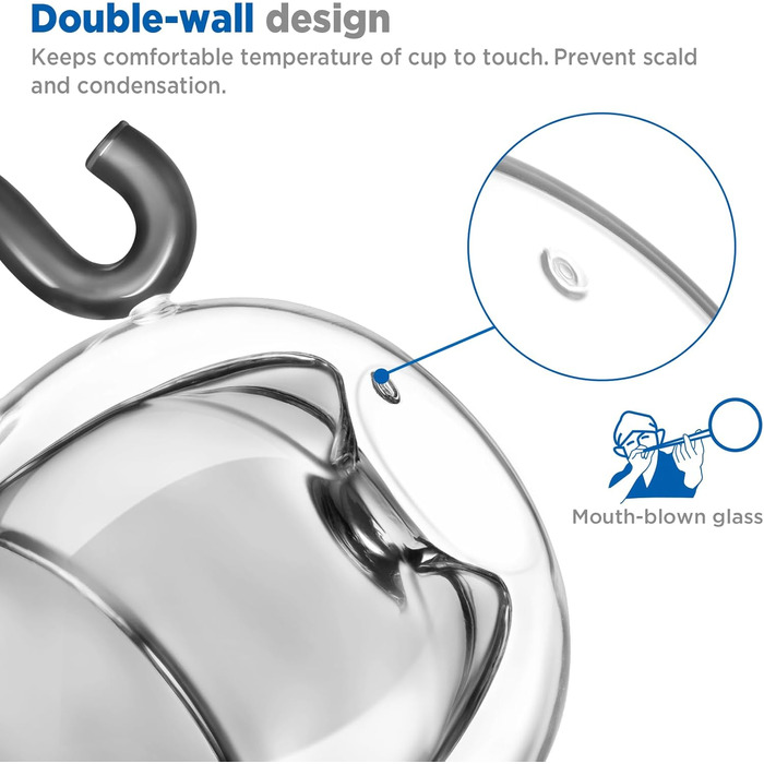 Двостінні милі келихи для лате макіато з різдвяною ялинкою 270 мл Кавова чашка Різдвяна кружка з ситечком для чаю з різдвяною ялинкою Чайні келихи для молока, льоду, різдвяні подарунки для жінок і дітей (тип 12 чорний-130 мл*2, 130 мл*2)