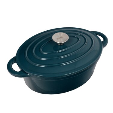 Кастрюля чугунная овальная 30x23xсм Tierra deep teal 830096 NOIS