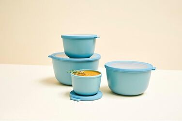 Круглый набор из 3 предметов - Банки для хранения с крышкой - Подходит в качестве ящика для хранения, холодильника, морозильной камеры и посуды для микроволновой печи - 350 мл, 750 мл и 1250 мл - (Nordic Sage, набор 3 шт. и (350, 750, 1250 мл))