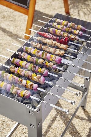 Професійний портативний мангал з 12 шампурами 31 x 81 x 80 см METRO Professional