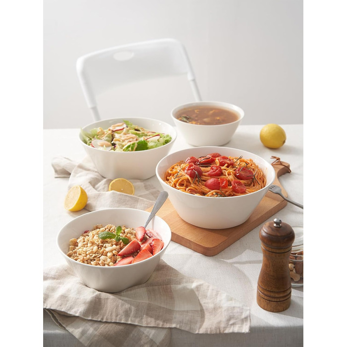 Набір з 4 піал для супу 950 мл, білий Dowan