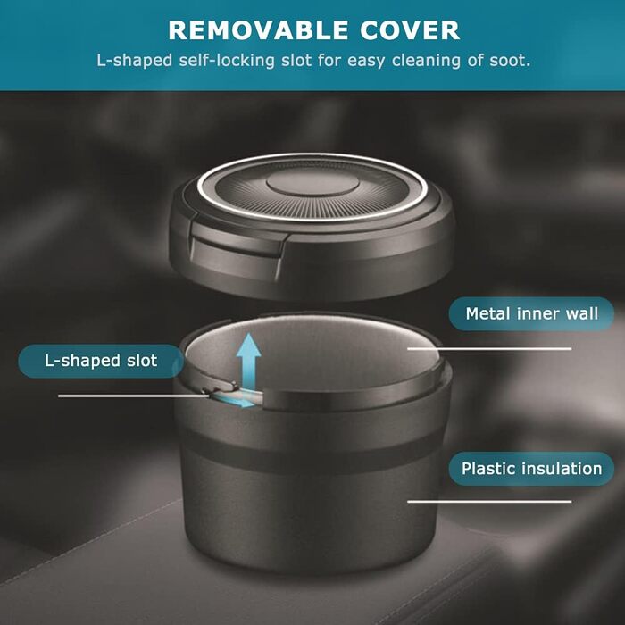 Автомобільна попільничка чорна Fcslvy