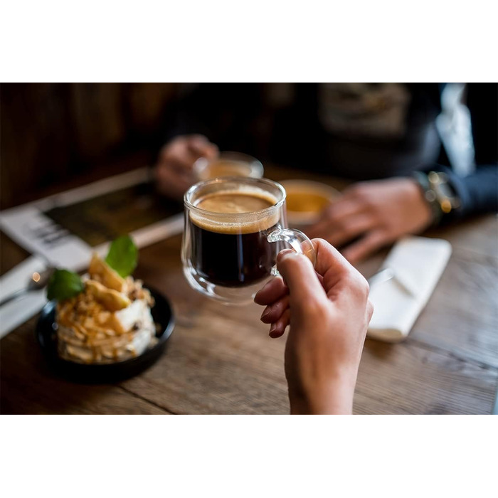 Консимо. Кофейные бокалы с двойными стенками Бокалы для коктейлей Стаканы для воды Стакан для чая Чашка для чая - Прозрачный набор из 2 шт. (Bolla, 250 мл)