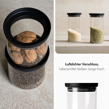 Ємності для зберігання продуктів 1200 мл з прозорими кришками, набір 3 предмети, KIVY