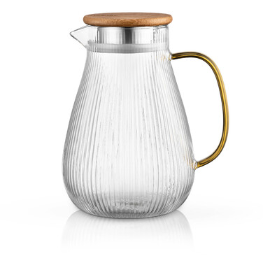 Кувшин ARDESTO с крышкой, 1480мл, боросиликатное стекло, нержавеющая сталь, бамбук, прозрачный