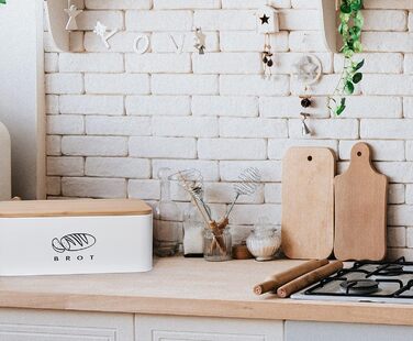 Хлібниця з кришкою 42 х 23 х 16 см білий Theo&Cleo