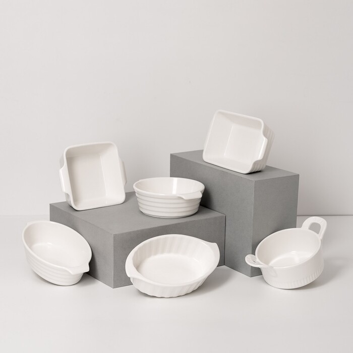 Кругла форма для запікання Fissman 10,5х6 см / 250 мл порцеляна ціна за шт (14149)