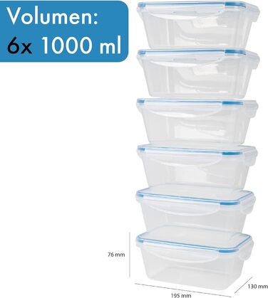 Набор пищевых прозрачных контейнеров, 6 предметов, Classbach