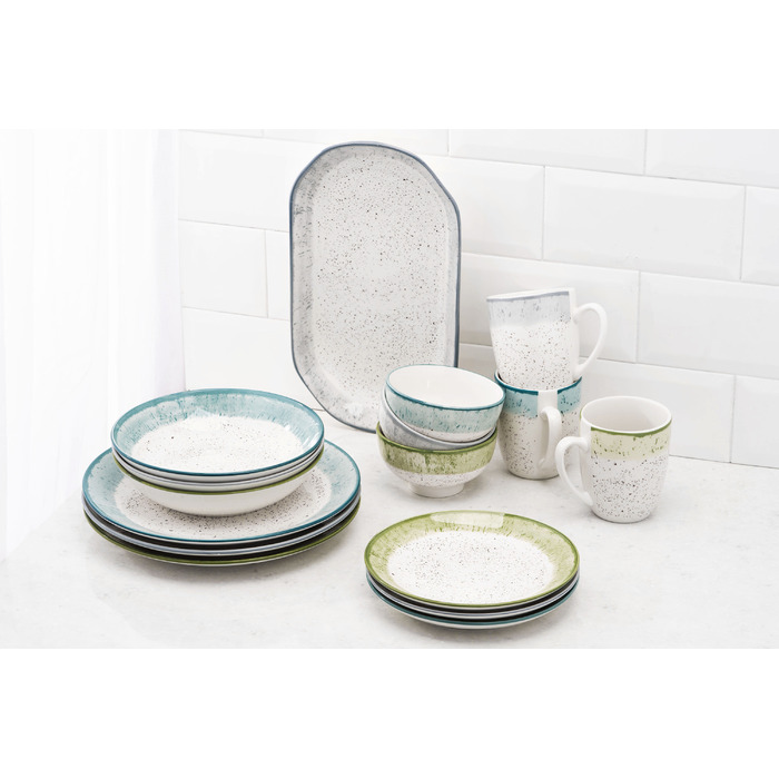 Тарілка десертна Ardesto Siena, 19см, порцеляна, біло-блакитний