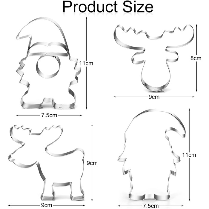 Різдвяні формочки для печива з 4 частин Epokus