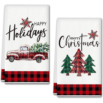 Набір із 2 різдвяних кухонних рушників 43 x 66 см LUYANFX