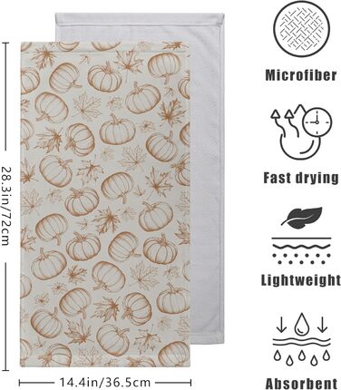 Різдвяні кухонні рушники Kwlegh, рушник для рук, різдвяна ялинка, цукерка-тростина, сніжинка, рушник для пальців, набір з 2 шт. , милий чоловічий банний рушник, високопоглинаючі рушники, 36 x (осінь-гарбуз-клен-ab)