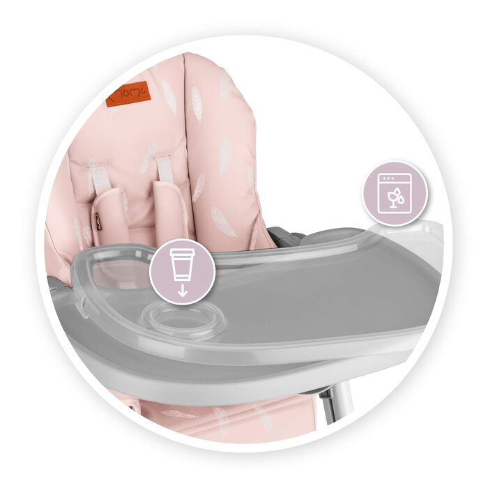 Дитячий стільчик для годування з 4 колесами та функцією гальма від 6 місяців Momi