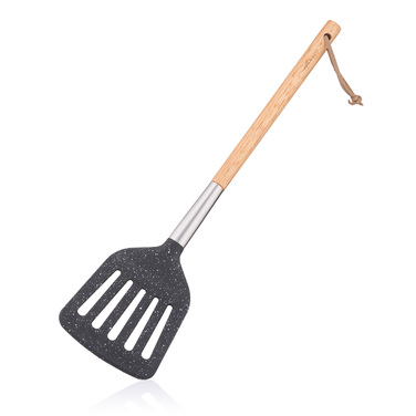 ARDESTO Шпатель с прорезями, 34,8 см, нейлон, дерево, нержавеющая сталь, черный