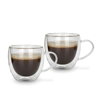 Набір з 2-х склянок Fissman з подвійними стінками 300 мл жароміцне скло (16498)