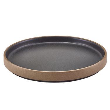 Тарілка презентаційна 25*2.5 см із низьким вертикальним бортом, Kava Black Stoneware Raw Wall, GenWare
