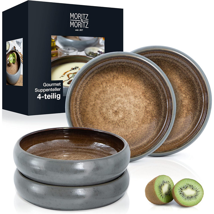 Набір посуду з керамограніту Moritz & Moritz SOLID з 18 предметів набір посуду на 6 персон кожна, що складається з 6 обідніх тарілок, маленьких, глибоких тарілок (4 шт. великих мисок)