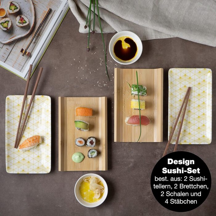Набор посуды для суши на 2 персоны, 10 предметов, Yellow Rays Gourmet Moritz & Moritz