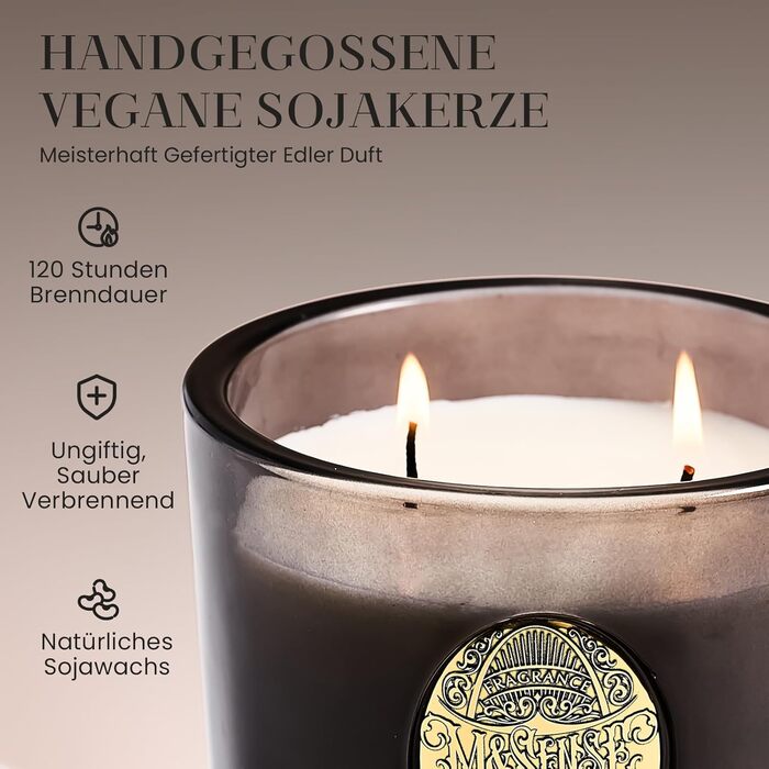 Ароматна свічка M&SENSE Лісова хатина, ароматичні свічки у склянці, натуральна соєва свічка, час горіння 55 годин, подарункові свічки для жінок та чоловіків, подарункова свічка (удове дерево, 560 г)