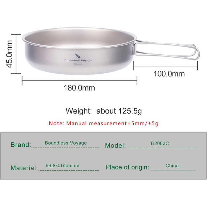 Кемпінгова сковорода 18 см титан iBasingo