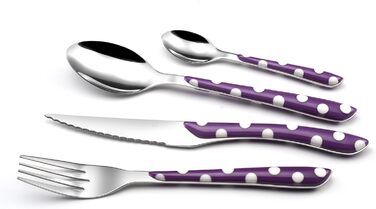 Столові прибори Amefa ECLAT, столові прибори на 4 персони, нержавіюча сталь з високоякісною пластиковою ручкою, ваги в пунктир, 16 шт. (Mnagre 32 couverts pour 8 personnes, скрипка)