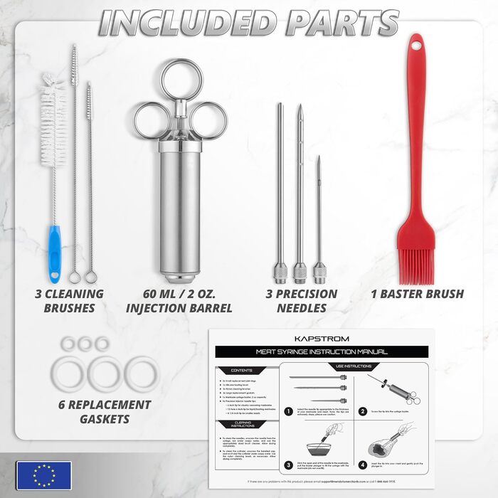 Набір шприци з 3 голками для маринаду KapStrom