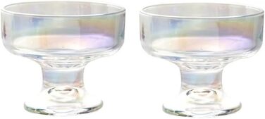 Скляні десертні миски, 185 мл, кришталеві скляні миски для морозива, фруктів, пудингу, снеків, пластівців, горіхів - преміальні скляні миски для сервірування, 2 шт. (кольорові)