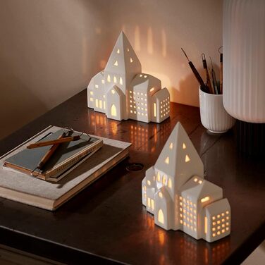 Свічник-будиночок для чайних свічок 21 см білий Lichthaus City Urbania Kähler