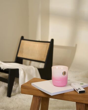 Ароматичні свічки M&SENSE Сосна та кедр у банці, велика соєва свічка 400 г з двома гнітами, час горіння 80 годин, ароматерапевтична свічка для йоги, спа та медитації. Подарунок для дівчини, дружини чи матері. Сосна та кедр (лічі, вишня та троянда)