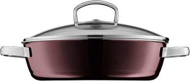 Сковорода для тушкування 28 см зі скляною кришкою, рожевий кварц Fusiontec Mineral WMF