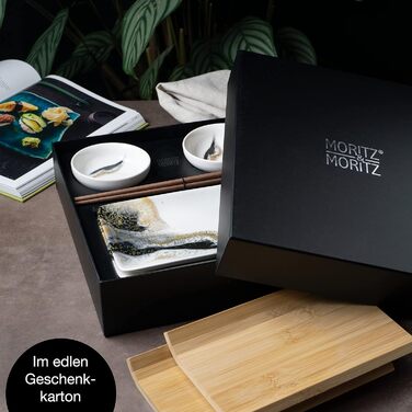 Набор посуды для суши на 2 персоны, 10 предметов, Black/Gold Gourmet Moritz & Moritz