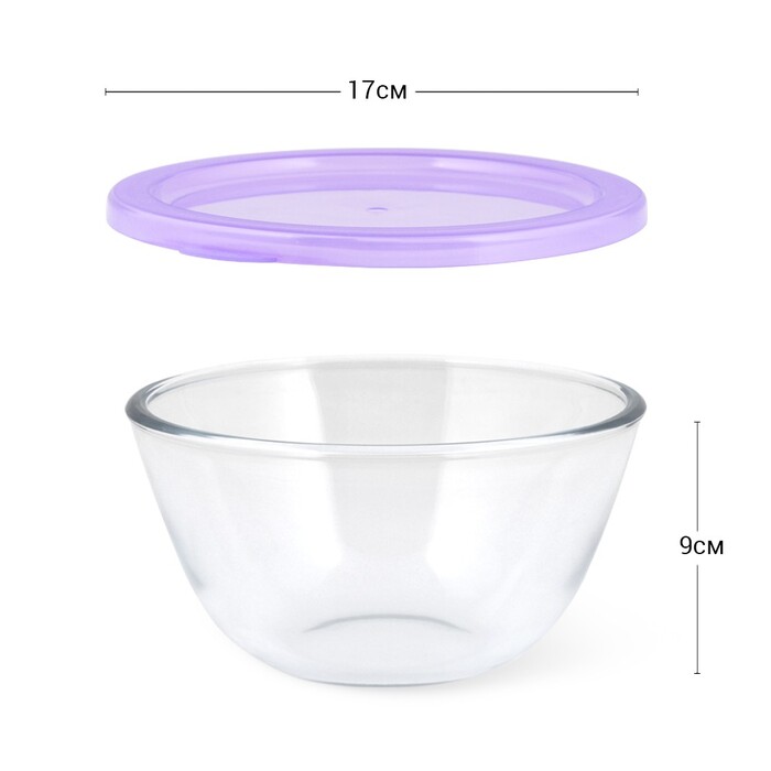 Миска с крышкой 17x9 см 1050 мл Fissman