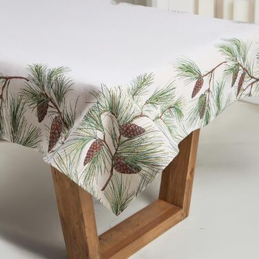 Різдвяна гобеленова скатертина Home of Christmas Скатертина на Різдво та Новий рік (Соснові шишки (без блискіток), 140x240 см)