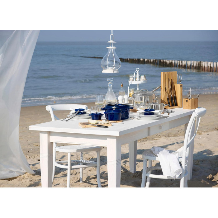 Чавунна жаровня/кокотниця STAUB, кругла, 8,35 л, функція Ароматичний дощ для оптимального зволоження, для всіх типів варильних поверхонь, включаючи індукційні та духові шафи, (темно-синій, 20 см)