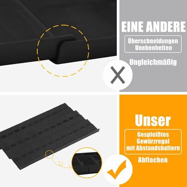 Органайзер для спецій пластиковий розсувний, 48 комірок, чорний Famhap