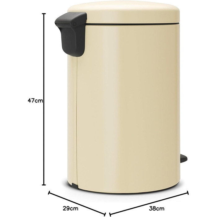 Сміттєвий бак з педаллю 20 л безшумний мигдальний NewIcon Brabantia