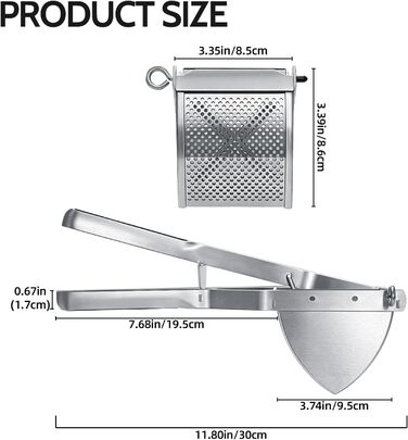 Прес для картоплі 30 см, чорний Sopito