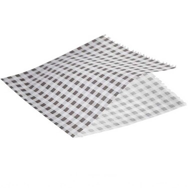 Пакеты бумажные 17,5х17,5 см жиронепроницаемые, клетка черная, GenWare