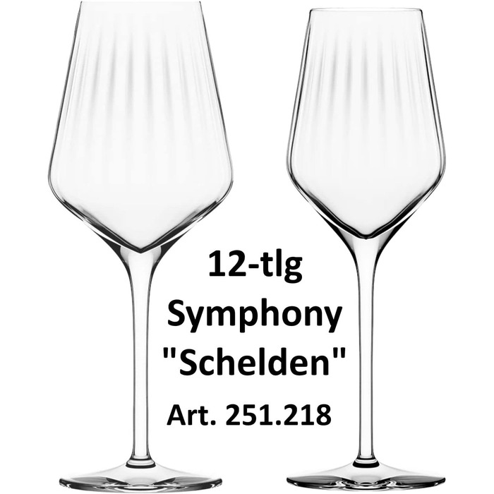 Набір келихів для червоного та білого вина, 12 предметів, Symphony Stölzle Lausitz