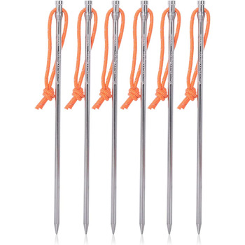 Титанові кілочки для намету довжиною 20 см Цвяхи для намету Кемпінгові намети Ставки для походів на відкритому повітрі Важкі подовжені кілочки з мотузкою 8 шт. /лот Ti4006P (6 шт. -Ti4006P)
