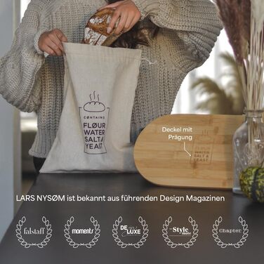 Хлібниця з бамбуковою  кришкою 35 x 19,5 x 13,5 см коричнево-сірий LARS NYSØM