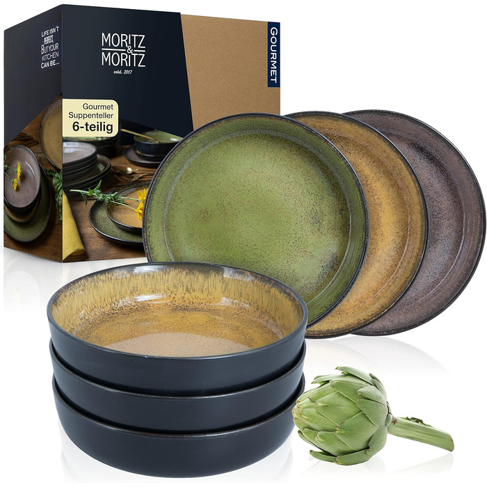 Набір із 6 супових тарілок Moritz & Moritz