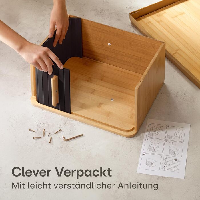 Хлібница з розсувними дверцятами 40 х 28 х 20 см чорний Praknu