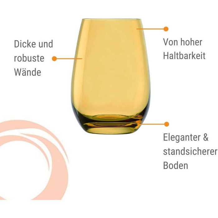 Склянки для води 465 мл, набір із 6 склянок, Elements Stölzle Lausitz