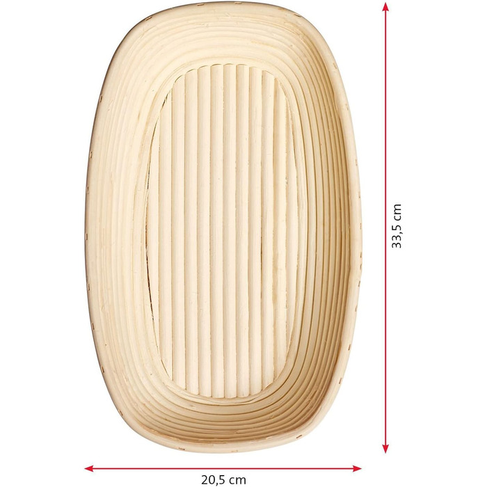 Кошик для вистоювання Westmark, для тіста для хліба 1500-2000 г, овальний, довжина приблизно 40 см, ротангова тростина, світло-бежева, 32022270 (набір з 2 шт. , довжина 34 см)