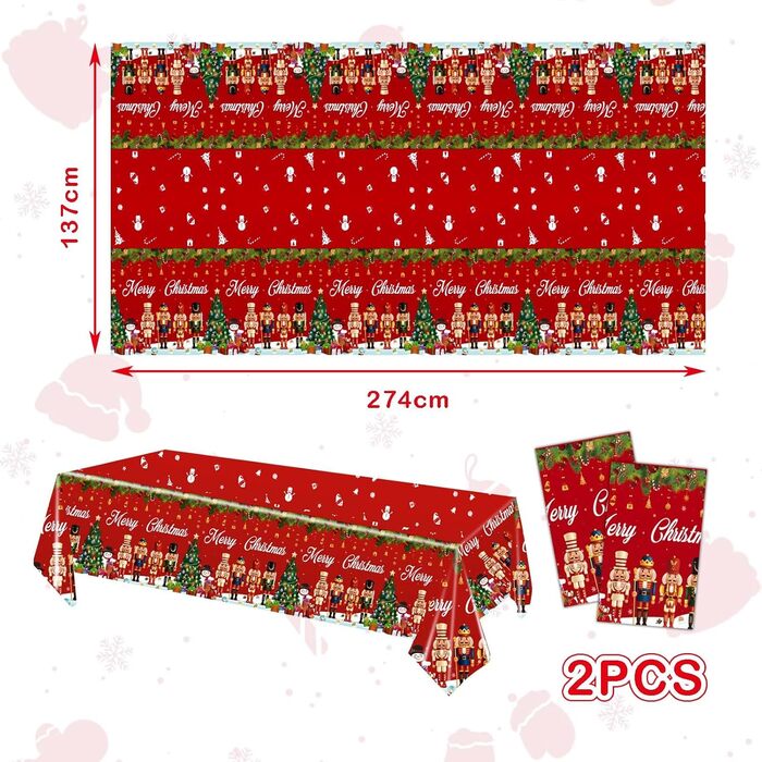 Різдвяні скатертини, одноразова 137 x 274 см POPOYU