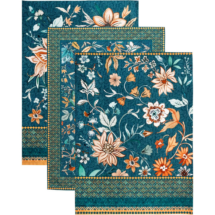 Набір з 3 багатоцільових кухонних рушників Maison d&39 Hermine Сільське Різдво зі 100 бавовни Барні рушники День подяки/Різдво (50 см x 70 см) (20 шт. - Розкішний лофт)