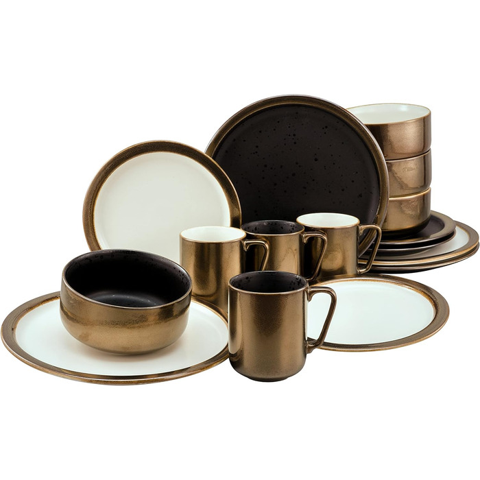 Серия MODERN INDUSTRIAL, набор посуды, комбинированный сервиз 16 шт. (белый, комбинированный сервиз 16 шт.), 23592