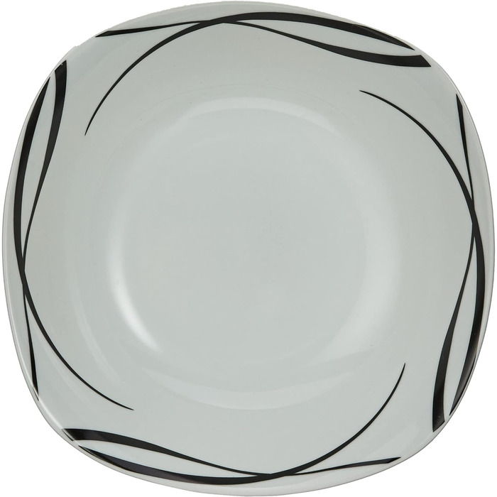 Набор тарелок из фарфора на 6 персон из 12 предметов, классический сервиз, неподвластный времени, элегантный, черно-белый (набор мисок из 2 шт.), 920673 series Oslo